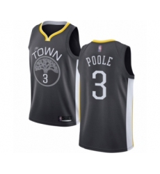 Men's Golden State Warriors #3 Jordan Poole Authentic Black Basketball Jersey - Statement Edition