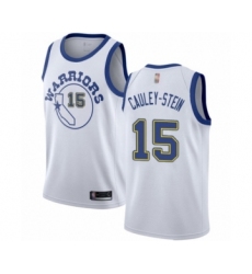 Men's Golden State Warriors #15 Willie Cauley-Stein Authentic White Hardwood Classics Basketball Jersey