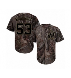 Youth Milwaukee Brewers #53 Brandon Woodruff Authentic Camo Realtree Collection Flex Base Baseball Jersey