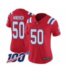 Women's New England Patriots #50 Chase Winovich Red Alternate Vapor Untouchable Limited Player 100th Season Football Jersey