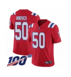 Youth New England Patriots #50 Chase Winovich Red Alternate Vapor Untouchable Limited Player 100th Season Football Jersey