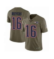 Men's New England Patriots #16 Jakobi Meyers Limited Olive 2017 Salute to Service Football Jersey