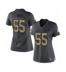 Women's New England Patriots #55 John Simon Limited Black 2016 Salute to Service Football Jersey