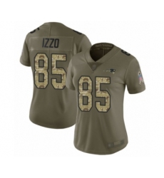 Women's New England Patriots #85 Ryan Izzo Limited Olive Camo 2017 Salute to Service Football Jersey