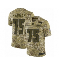 Youth New England Patriots #75 Ted Karras Limited Camo 2018 Salute to Service Football Jersey