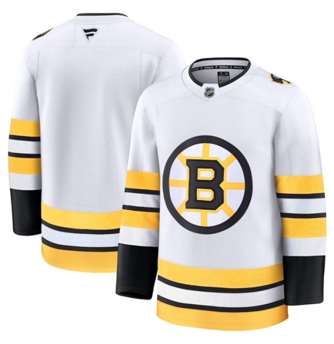 Men's Boston Bruins Blank White 2025 Away Stitched Hockey Jersey
