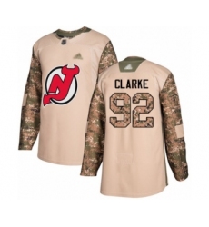 Men's New Jersey Devils #92 Graeme Clarke Authentic Camo Veterans Day Practice Hockey Jersey