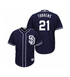Youth San Diego Padres #21 Luis Torrens Authentic Navy Blue Alternate 1 Cool Base Baseball Player Jersey