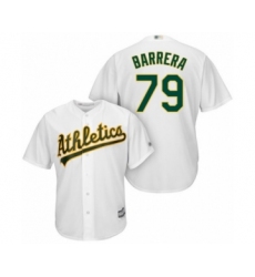 Youth Oakland Athletics #79 Luis Barrera Authentic White Home Cool Base Baseball Player Jersey