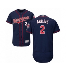 Men's Minnesota Twins #2 Luis Arraez Authentic Navy Blue Alternate Flex Base Authentic Collection Baseball Player Jersey