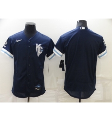 Men's Kansas City Royals Blank 2022 Navy Blue City Connect Flex Base Stitched Jersey