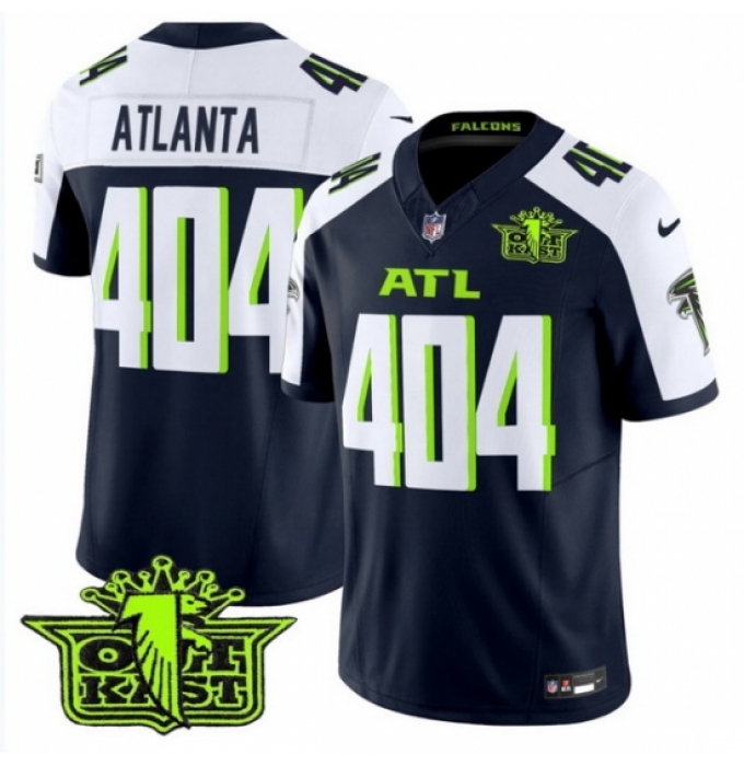 Men's Atlanta Falcons #404 Atlanta Fashion Navy Blue Green Stitched Jersey
