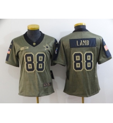 Women's Dallas Cowboys #88 CeeDee Lamb Nike Olive 2021 Salute To Service Limited Player Jersey