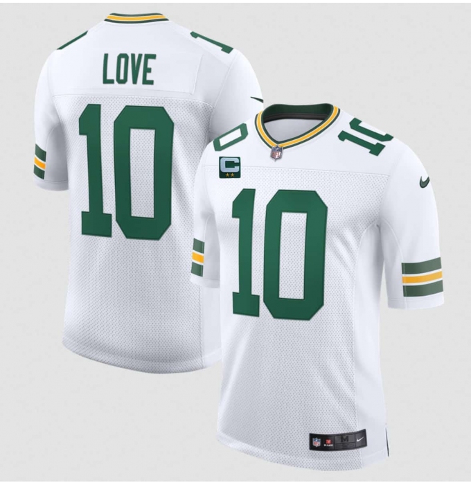Men's Green Bay Packers #10 Jordan Love White 2026 With 2-Star C New Vapor Untouchable Limited Football Stitched Jersey