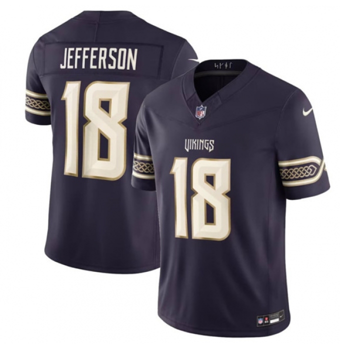 Men's Minnesota Vikings #18 Justin Jefferson Deep Purple 2026 F.U.S.E. Rivalries Collection Limited Football Stitched Jersey