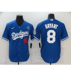 Youth Los Angeles Dodgers #8 Kobe Bryant Blue With KB Cool Base Stitched Baseball Jersey