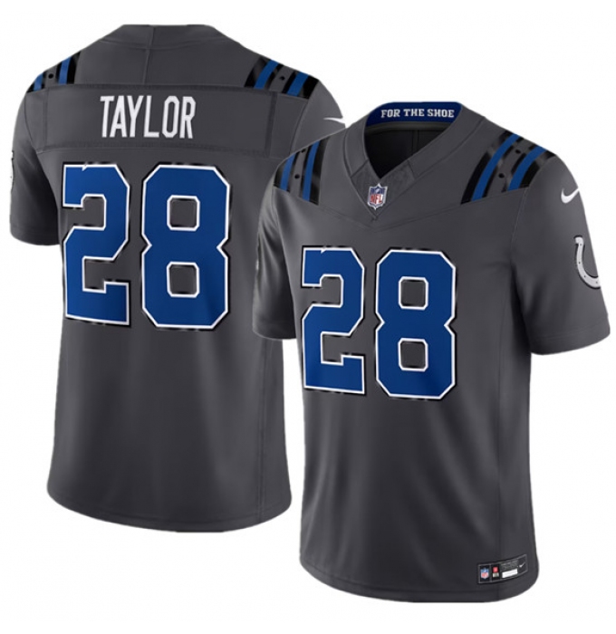 Men's Indianapolis Colts #28 Jonathan Taylor Dark Gray 2026 F.U.S.E. Rivalries Collection Limited Football Stitched Jersey