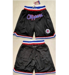 Men's Los Angeles Clippers Black Shorts (Run Small)