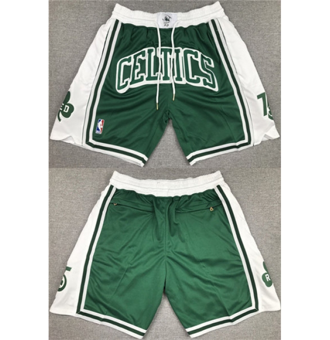Men's Boston Celtics White Green Shorts