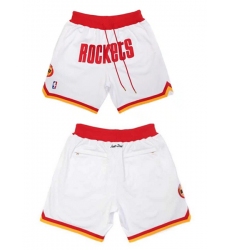Mens Houston Rockets White Shorts (Run Small)
