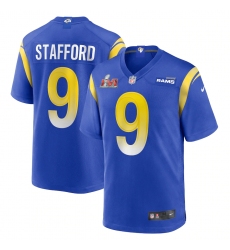 Men's Los Angeles Rams #9 Matthew Stafford Blue Nike Royal Super Bowl LVI Patch Jersey