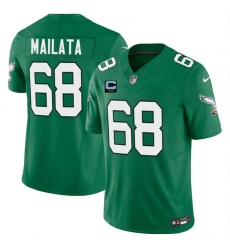 Men's Philadelphia Eagles #68 Jordan Mailata Kelly Green 2025 F.U.S.E. With 2-Star C Vapor Untouchable Limited Throwback Stitched Football Jersey