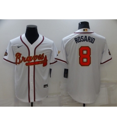 Men's Atlanta Braves #8 Eddie Rosario Nike White 2022 Gold Program Authentic Player Jersey