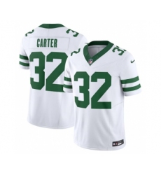 Men's Nike New York Jets #32 Michael Carter White 2023 F.U.S.E. Vapor Limited Throwback Stitched Football Jersey