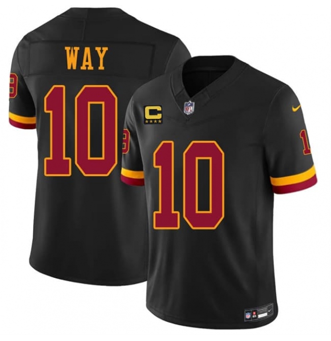 Men's Washington Commanders #10 Tress Way Black 2026 F.U.S.E. With 4-Star C Vapor Limited Football Stitched Jersey