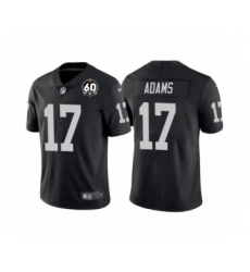 Men's Las Vegas Raiders #17 Davante Adams Black With 60th Anniversary Patch Vapor Limited Stitched Jersey