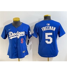 Youth Los Angeles Dodgers #5 Freddie Freeman Royal Gold Limited Stitched Baseball Jersey