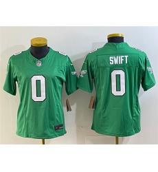 Women's Philadelphia Eagles #0 D’andre Swift Green 2023 F.U.S.E. Football Stitched Jersey