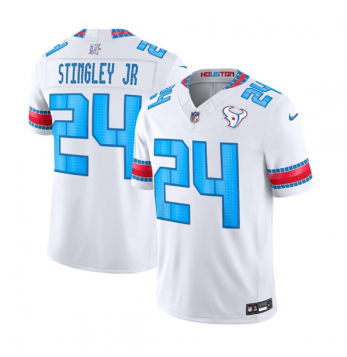 Men's Houston Texans #24 Derek Stingley Jr. White 2026 F.U.S.E. Rivalries Collection Limited Football Stitched Jersey