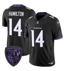 Men's Baltimore Ravens #14 Kyle Hamilton Black 2026 F.U.S.E. Alternate Vapor Limited Football Stitched Jersey