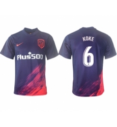 Men 2021-2022 Club Atletico Madrid away aaa version purple 6 Soccer Jersey