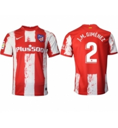 Men 2021-2022 Club Atletico Madrid home aaa version red 2 Nike Soccer Jersey