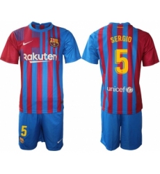 Men 2021-2022 Club Barcelona home blue 5 Nike Soccer Jersey