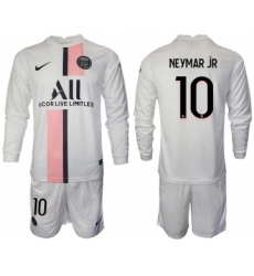 Men 2021-2022 Club Paris St German away white Long Sleeve 10 Soccer Jersey