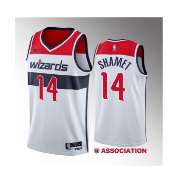 Men's Washington Wizards #14 Landry Shamet White 2023 Draft Association Edition Stitched Jersey