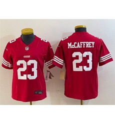 Women's San Francisco 49ers #23 Christian McCaffrey Red 2023 F.U.S.E. Vapor Untouchable Football Stitched Jersey