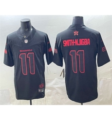 Men's Seattle Seahawks #11 Jaxon Smith-Njigba Limited Black Stranger Things Stuck In The Upside Down Football Jersey