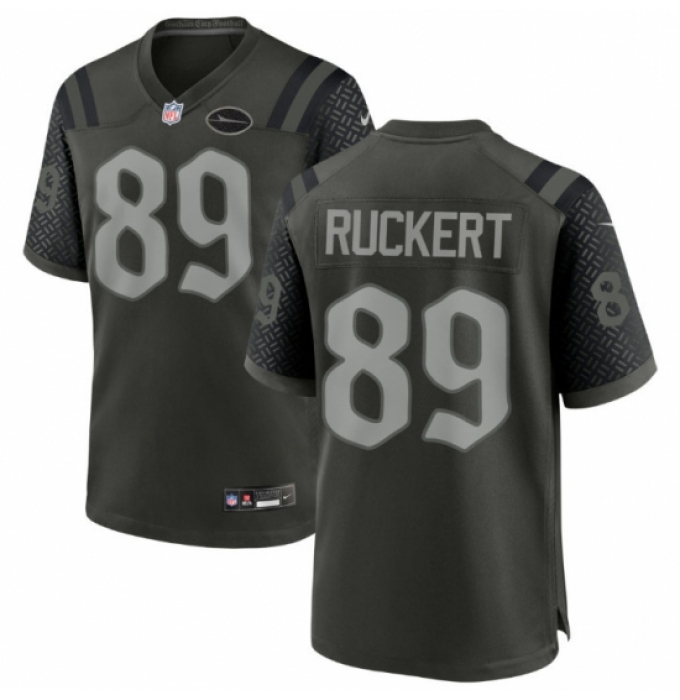 Men's New York Jets #89 Jeremy Ruckert Black Rivalries Collection Jersey