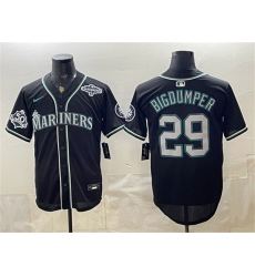 Men's Seattle Mariners #29 Big Dumper 50th Anniversary Black Out Style Vapor Premier Limited Stitched Baseball Jersey