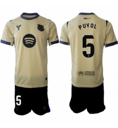 Men FC Barcelona 2026 Soccer Jerseys Beige #5 PUYOL