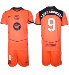 Men FC Barcelona 2026 Soccer Jerseys Orange #9 LEWANDOWSKI