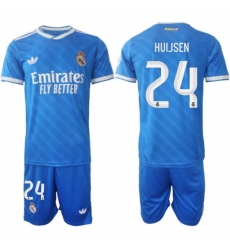 Men Real Madrid 2026 Soccer Jerseys Blue #24 HUIJSEN
