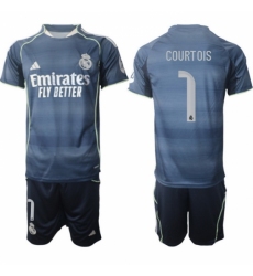 Men Real Madrid 2026 Soccer Jerseys DarkBlue #1 COURTOIS