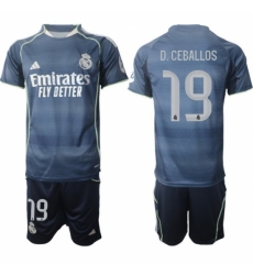 Men Real Madrid 2026 Soccer Jerseys DarkBlue #19 D.CEBALLOS
