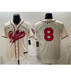 Men's Philadelphia Phillies #8 Nick Castellanos Cream 2026 Field of Dreams Stadium Stitched Baseball Jersey