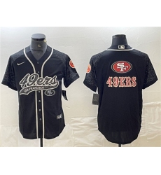 Men's San Francisco 49ers Black Reflective Team Big Logo With Cool Base Stitched Baseball Jersey